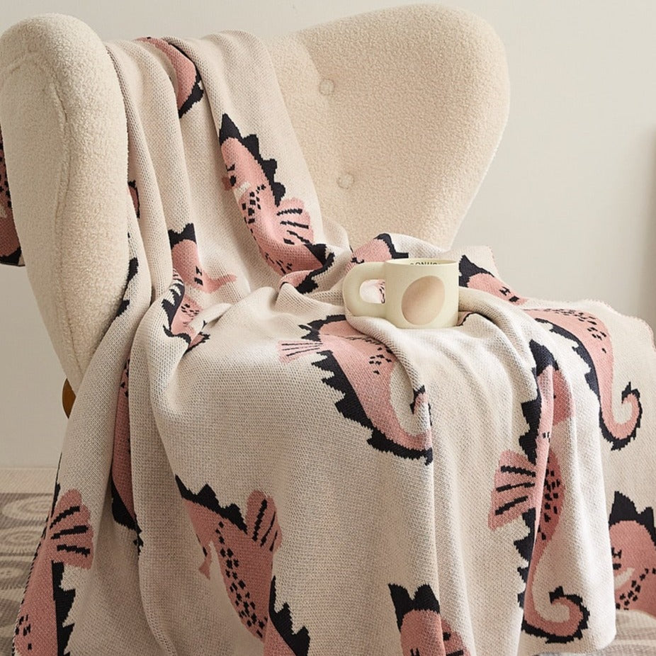 Sea Horse Cotton Blanket | Multiple Colors