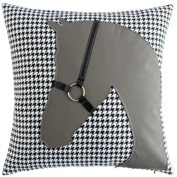 Create a cozy and stylish space for your child with our Grey Horse Houndstooth Pillowcase. Made from high-quality materials, this pillowcase is not only soft and comfortable, but it also adds a touch of sophistication to any room. Let your child's imagination run wild as they drift off to sleep on this beautiful pillowcase. It's the perfect addition to any kid's bedroom or playroom!