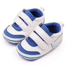 Load image into Gallery viewer, Non-slip casual shoes with soft soles. Introduce your little one to the joys of walking with our Sporty Baby Sneakers! Made for newborns to 18 months, these sneakers are perfect for first-time walkers. With non-slip soles and a comfortable fit, they provide both safety and style. Let your baby take their first steps in confidence with our Sporty Baby Sneakers
