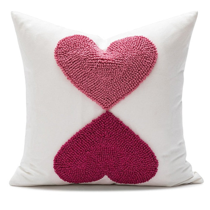 Cozy up your kids' bedroom or nursery with this lovely embroidered pillow cover! Embellished with beautiful hearts and flowers, this 17 x 17 inch cover will give their space a sweet touch. Plus, it's made of linen and cotton, giving them soft comfort and bringing out the full beauty of the designs. It's the perfect way to turn their room into a snug, snazzy oasis! Inserts not included. 
