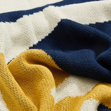 Load image into Gallery viewer, Plant some style in your kid&#39;s room with this vibrant knitted blanket! Featuring a lovely array of green, blue and yellow tropical leaves, this decorative throw is perfect for snuggling up in a jungle of cozy comfort.  Size: 51.18 x 62.99 inches (130cm x 160cm) Material: 100% cotton
