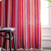 Load image into Gallery viewer, Striped Tassel Curtain Panel | Multiple Sizes
