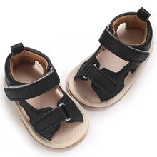 Load image into Gallery viewer, Indulge your little one in the ultimate comfort with our Valentina Baby Sandals, available in a variety of vibrant colors including green, black, white, and brown. Perfect for newborns up to 18 months, these stylish sandals are sure to make a statement and keep your baby&#39;s feet looking and feeling great..
