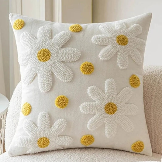 This pillow cover is basically the bee's knees with its adorable daisy design and soft polyester/cotton material. Oh, and did we mention it's both removable? Winning. And let's not forget about the tufted detail, for an extra touch of pizzazz. Pillow insert not included.&nbsp;