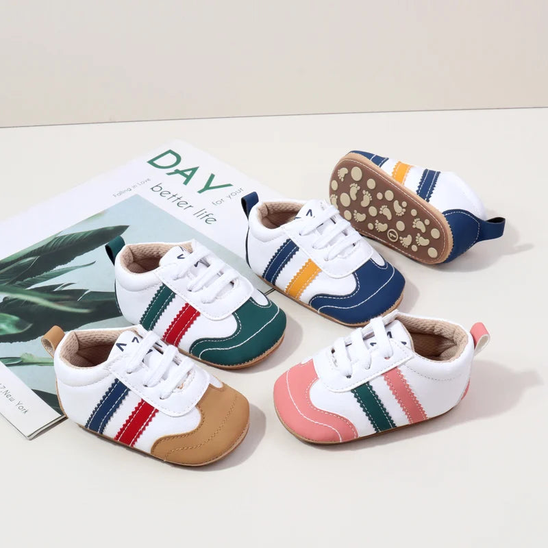 Designed with expert precision, these baby sneakers are crafted to fit children aged newborn through 18 months old with ultimate comfort and style.