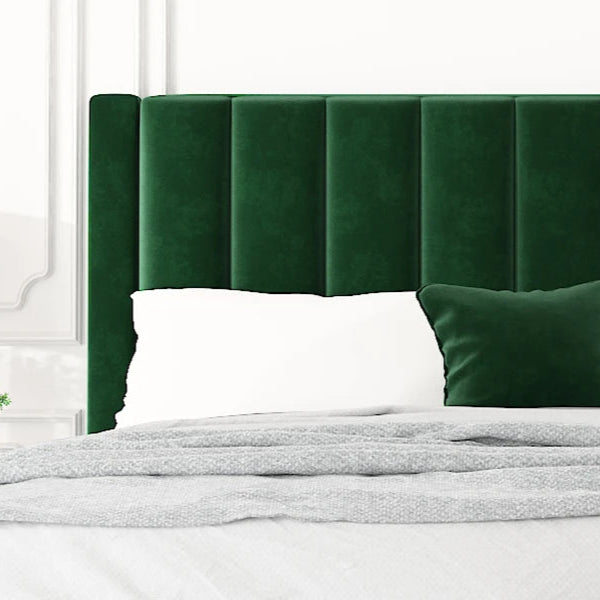 Green Velvet Platform Bed Frame | Multiple Sizes