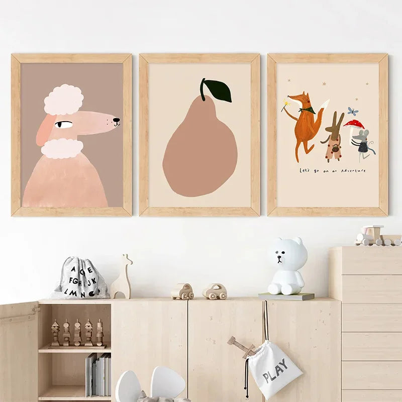 Wildflowers and Animals Art on Canvas