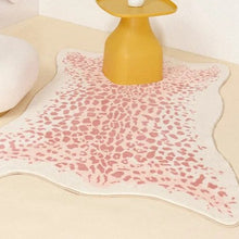 Load image into Gallery viewer, Bring fun and flair to your kid&#39;s bedroom with this easy-to-clean polyester Free-Form Pink Leopard Rug. Sturdy and durable, this rug is available in multiple sizes to fit your child&#39;s space.
