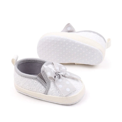 Dotted Bow Baby Shoes | Multiple Colors and Sizes