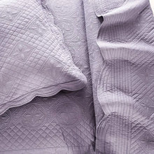 Load image into Gallery viewer, Lavender Purple Embroidered Quilt Set
