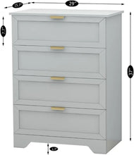 Load image into Gallery viewer, Modern Grey 4 Drawer Dresser
