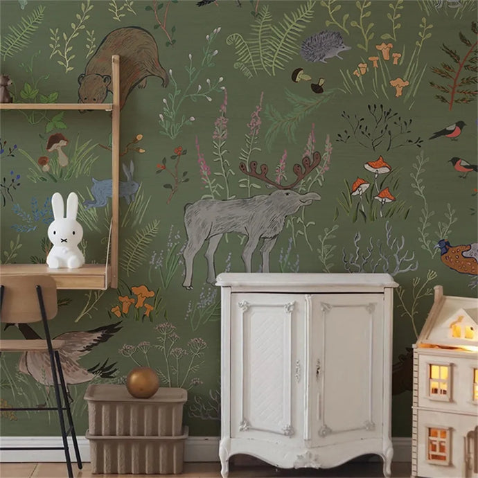 Make your child's room an enchanting adventure with this dreamy forest mural. Its extra-thick paint is highly durable, 100% safe, and fire, water, mold, and static-resistant, and its formaldehyde-free design is environmentally friendly. Get creative with colors and types and add wallpaper glue-paste for installation (not included). Now your kid's room can have the wow-factor!