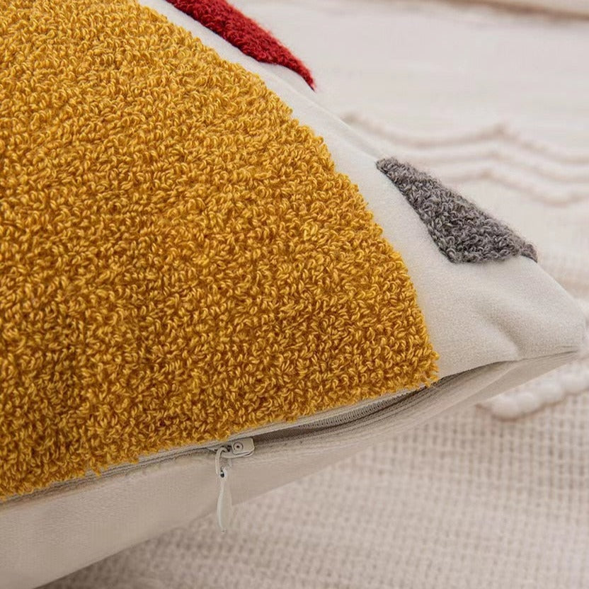 Decorate your children's bedroom with this stylish sunshine embroidered pillow cover! It is crafted to be soft and comfortable while being stylish enough to be a great addition to the room. Its embroidered pattern adds a touch of hapiness to your nursery or kids' bedroom.   Size: 17.71. x 17.71 inches (45 x 45cm) Material: Cotton and Polyester Technics: Woven Open: Zipper Method: Cold water washed by hand Package included: 1 pillow case Pillow insert (Filling) not included