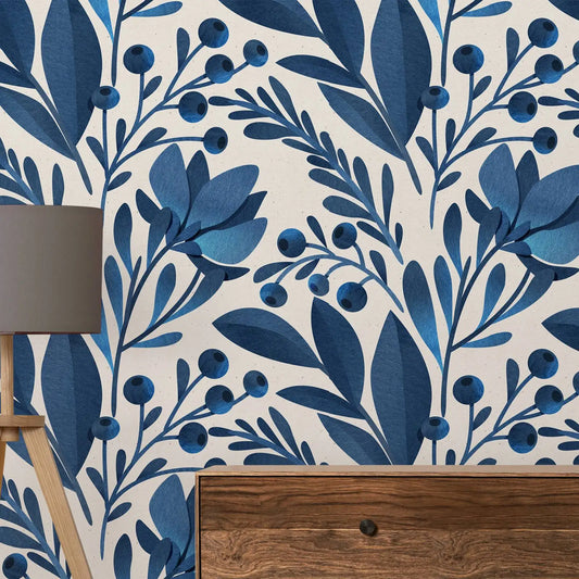 Teal Floral Wallpaper