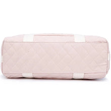 Load image into Gallery viewer, Cool stylish pink diaper bag for mom. This diaper bag is perfect for the fashionable mom. It&#39;s made of durable materials and features a sleek pink design.
