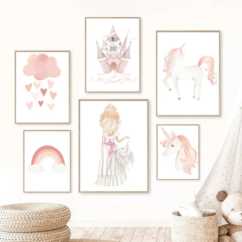 Pink Fairytale Art on Canvas | Multiple Designs