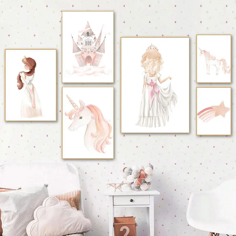 Pink Fairytale Art on Canvas | Multiple Designs