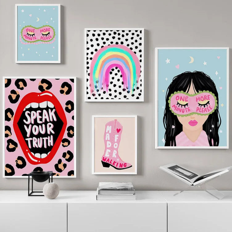 Bring some cute teenage bedroom vibes to your kid's walls with this amazing art on canvas. Instantly transform your child's room into a dreamy paradise!