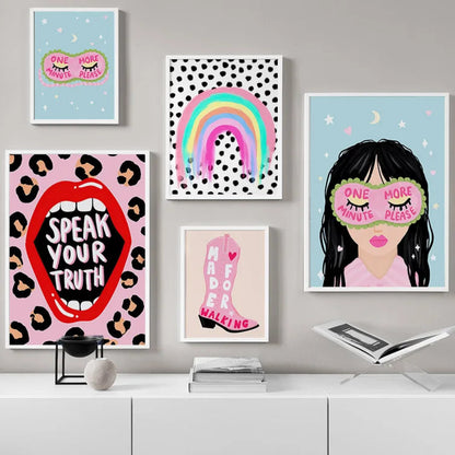 Bring some cute teenage bedroom vibes to your kid's walls with this amazing art on canvas. Instantly transform your child's room into a dreamy paradise!