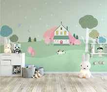 Load image into Gallery viewer, Decorate your teen&#39;s bedroom in style with this beautiful farmhouse mural. This mural is crafted with extra thick paint that won&#39;t suffer from static, water, mold, or fire damage. Its natural and formaldehyde-free design is not only safe but also environmentally friendly. Requires wallpaper glue-paste for installation (not included). Time to make your kid&#39;s room unique and inspiring. 
