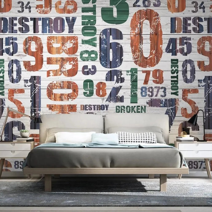 Decorate your teen's bedroom in style with this beautiful graffiti alphabet mural. Each square meter is intricately crafted with extra thick paint that won't suffer from static, water, mold, or fire damage. Its natural and formaldehyde-free design is not only safe but also environmentally friendly. Requires wallpaper glue-paste for installation (not included). Make your kid's room unique and inspiring. 