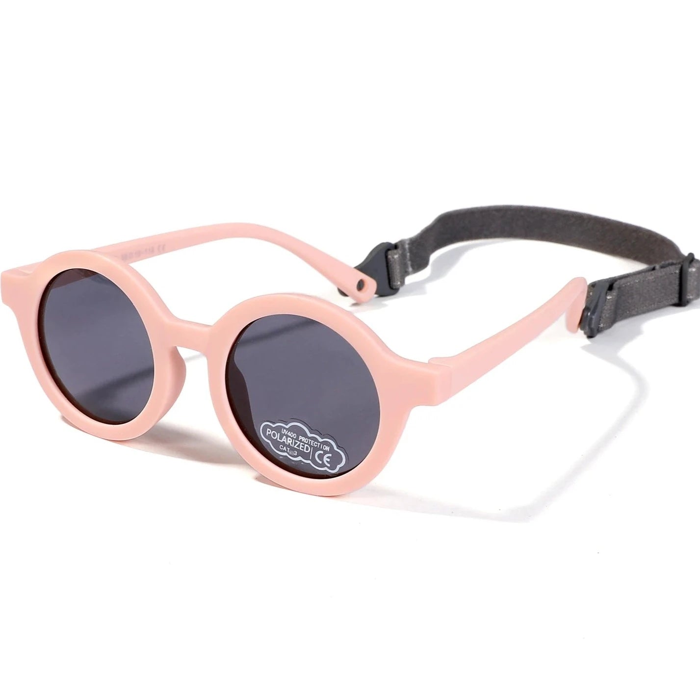 Indulge your little one's eyes with the ultimate protection and style of these polarized baby and toddler sunglasses! Perfect for ages 0-36 months, these round shades come with a flexible strap for added security and comfort. Whether your child is a newborn or an energetic toddler, these sunglasses are sure to keep their eyes safe and stylish!