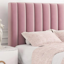 Load image into Gallery viewer, Pink Fluted Upholstered Bed Frame
