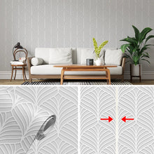 Load image into Gallery viewer, Grey Striped Leaves Self-Adhesive Wallpaper
