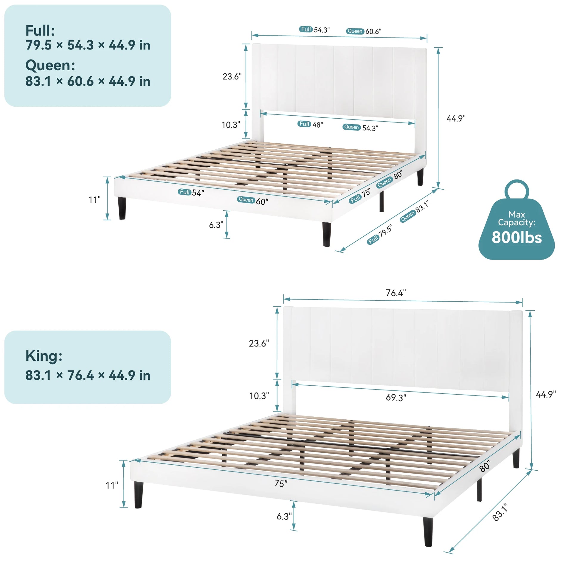 The ultimate dark blue velvet bed frame for your child's bedroom. The velvet-upholstered plush vertical-channel headboard is totally modern and cozy. This upholstered bed frame can add a touch of contemporary cool to any bedroom. And let's be real, it'll seriously up your room's aesthetic too.