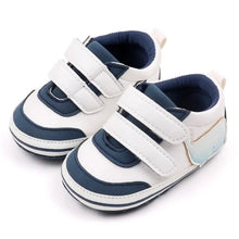 Load image into Gallery viewer, Non-slip casual shoes with soft soles. Introduce your little one to the joys of walking with our Sporty Baby Sneakers! Made for newborns to 18 months, these sneakers are perfect for first-time walkers. With non-slip soles and a comfortable fit, they provide both safety and style. Let your baby take their first steps in confidence with our Sporty Baby Sneakers
