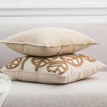 Load image into Gallery viewer, Let your kiddo lounge in luxury with this Leaves Aesthetic Throw Pillow Cover! Its taupe hue and embroidered leaves pattern add a touch of sophistication to your nursery or kiddo’s room, while its soft and comfortable construction keeps them cozy and comfy (like a hug from the best teddy bear ever!). Woot woot!
