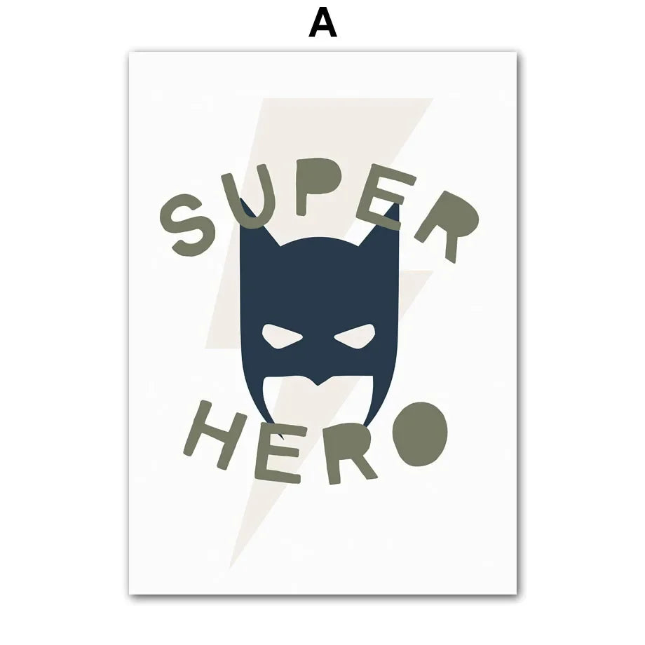 Get your kids' spaces superhero-ready with these amazing canvas art prints! Transform your kids' room into a superhero haven with these super cool prints. (Capes and tights not included, but your little ones will feel like they have superpowers with these hanging on their walls!)