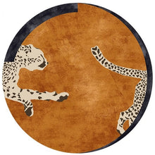 Load image into Gallery viewer, Spice up your kid&#39;s room with this modern cheetah rug! Crafted from polyester fiber, this eye-catching round rug is perfect to liven up any bedroom. Soft and comfortable to the touch, it comes in multiple colors to create a wild and adventurous atmosphere that’ll last for years to come. Make your child’s room a place of wonder and exploration!
