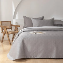 Load image into Gallery viewer, Enhance the comfort and style of your child&#39;s bedroom with our premium grey Tencel queen bedspread set. The silky, soft touch of the Tencel fabric creates a cozy and inviting sleep environment for your queen size bed. This 3-piece set is the perfect addition for a luxurious experience.  Quilt (Bedspreads): 96 x 98 inches (245 x 250 cm) Pillowcases/Pillow shams: 19 x 29 inches (48 x74 cm)
