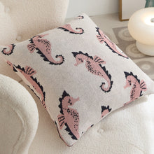 Load image into Gallery viewer, Knitted Sea Horse Throw Pillow | Multiple Colors
