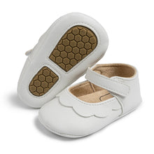 Load image into Gallery viewer, Pamper your little princess with our adorable baby girl shoes, perfect for newborns to 18 months. The sole is designed to be anti-slip, ensuring your little one&#39;s safety with every step.
