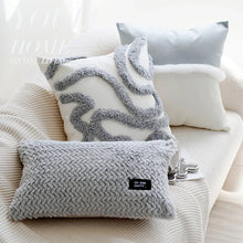 Load image into Gallery viewer, Modern Grey Swirl Pillow
