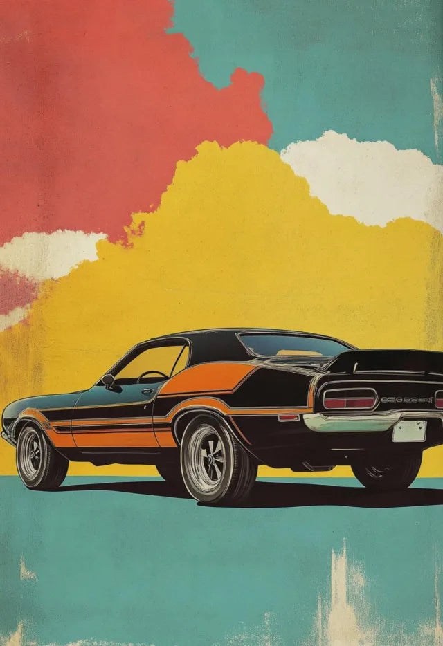 Vintage Classic Sports Car Art on Canvas