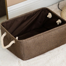 Load image into Gallery viewer, Organize your kids&#39; bedroom with style and ease! Our folding storage baskets offer a delightful pick of colors to choose from, including grey, blue, pink, white, and brown. Our strong fiberflax design provides a lasting storage solution perfect for any room.   Sizes:  Small: 12.20 x 8.26 x 5.11 inches (31cm x 21cm x 13cm) Medium: 14.56 x 10.62 x 6.29 inches (37cm x 27cm x 16cm) Large: 16.14 x 12.20 x 7.49 inches (41cm x 31cm x 19cm)
