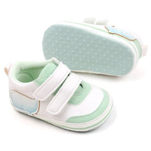 Load image into Gallery viewer, Non-slip casual shoes with soft soles. Introduce your little one to the joys of walking with our Sporty Baby Sneakers! Made for newborns to 18 months, these sneakers are perfect for first-time walkers. With non-slip soles and a comfortable fit, they provide both safety and style. Let your baby take their first steps in confidence with our Sporty Baby Sneakers
