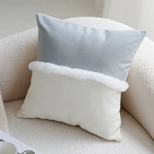 Load image into Gallery viewer, Transform any space from drab to fab with this trendy grey and cream pillow! Your kid will love snuggling up with this chic and cozy addition to their room. As an added bonus, its versatile design makes it a playful accent for any room in your home. What are you waiting for? Give your little one&#39;s space a stylish and comfortable upgrade with this must-have pillow!&quot;
