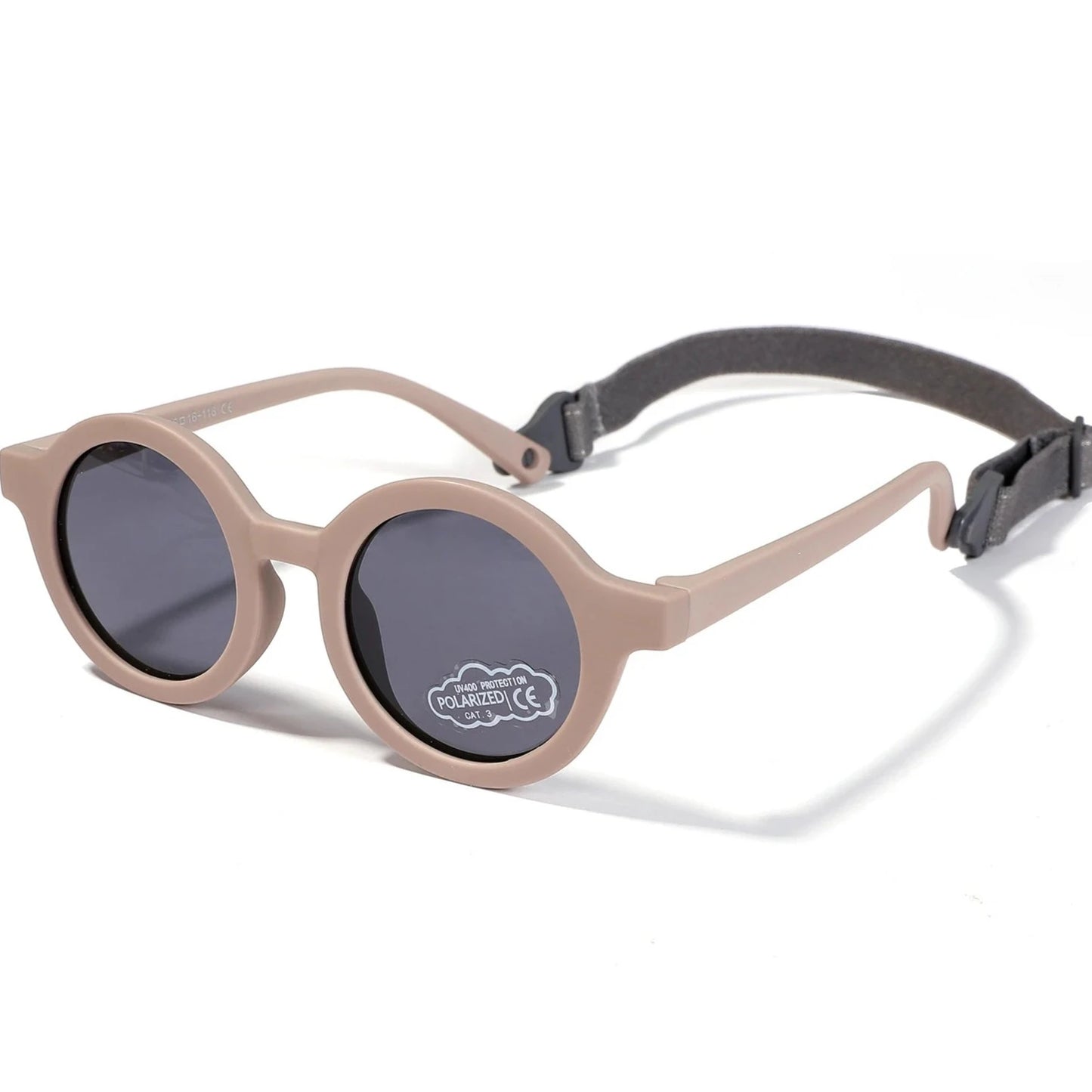 Indulge your little one's eyes with the ultimate protection and style of these polarized baby and toddler sunglasses! Perfect for ages 0-36 months, these round shades come with a flexible strap for added security and comfort. Whether your child is a newborn or an energetic toddler, these sunglasses are sure to keep their eyes safe and stylish!