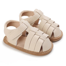 Load image into Gallery viewer, Let your little one embrace summer days in style! Our beach beige sandals for babies and tots offer a perfect balance of comfort and fun, and come in a range of beautiful colors. Put a smile on your baby&#39;s face! Upper Material: Cotton  Outsole Material: Rubber Heel Type: Flat 
