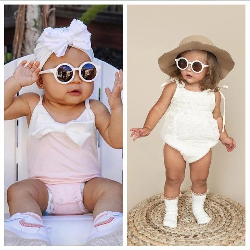 Indulge your little one's eyes with the ultimate protection and style of these polarized baby and toddler sunglasses! Perfect for ages 0-36 months, these round shades come with a flexible strap for added security and comfort. Whether your child is a newborn or an energetic toddler, these sunglasses are sure to keep their eyes safe and stylish!