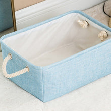 Load image into Gallery viewer, Organize your kids&#39; bedroom with style and ease! Our folding storage baskets offer a delightful pick of colors to choose from, including grey, blue, pink, white, and brown. Our strong fiberflax design provides a lasting storage solution perfect for any room.   Sizes:  Small: 12.20 x 8.26 x 5.11 inches (31cm x 21cm x 13cm) Medium: 14.56 x 10.62 x 6.29 inches (37cm x 27cm x 16cm) Large: 16.14 x 12.20 x 7.49 inches (41cm x 31cm x 19cm)
