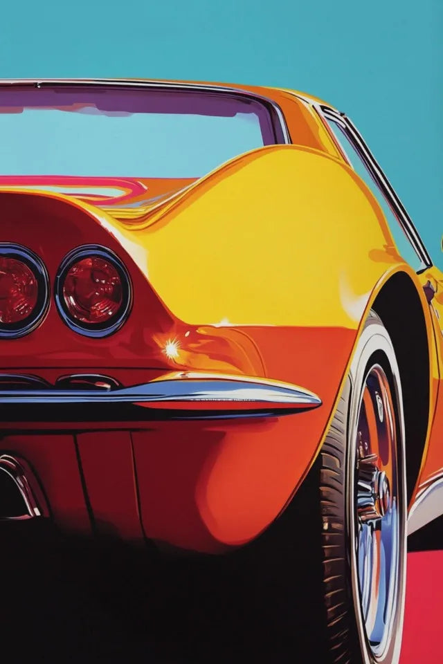 Vintage Classic Sports Car Art on Canvas
