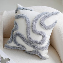 Load image into Gallery viewer, Enhance your child&#39;s bedroom or playroom with the perfect grey and cream pillow case, adding a touch of modern style and comfort to their space! Transform their space into a cozy and stylish haven with our grey and cream modern pillow. Elevate their bedroom or playroom with a pop of contemporary design and a soft, comfortable touch.
