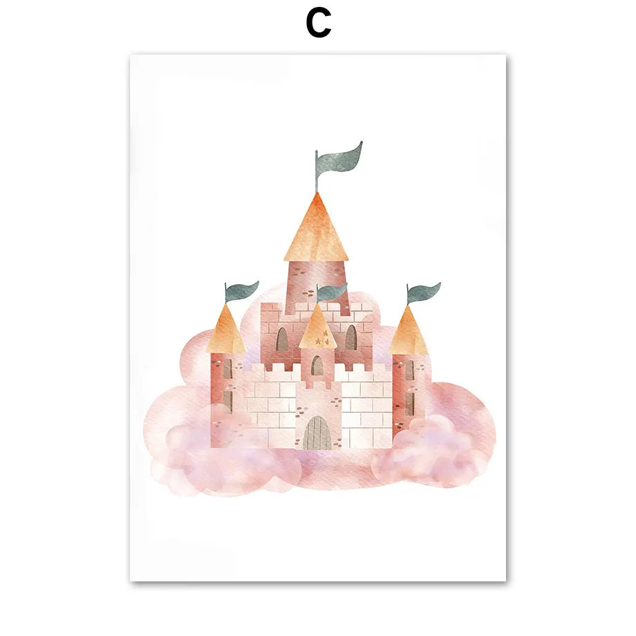 Unicorn Ballerina and Castle Art on Canvas | Multiple Sizes