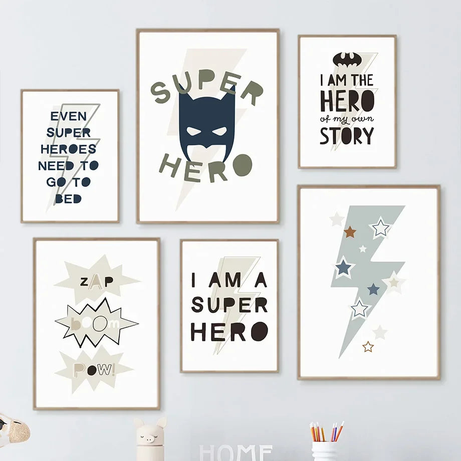 Get your kids' spaces superhero-ready with these amazing canvas art prints! Transform your kids' room into a superhero haven with these super cool prints. (Capes and tights not included, but your little ones will feel like they have superpowers with these hanging on their walls!)