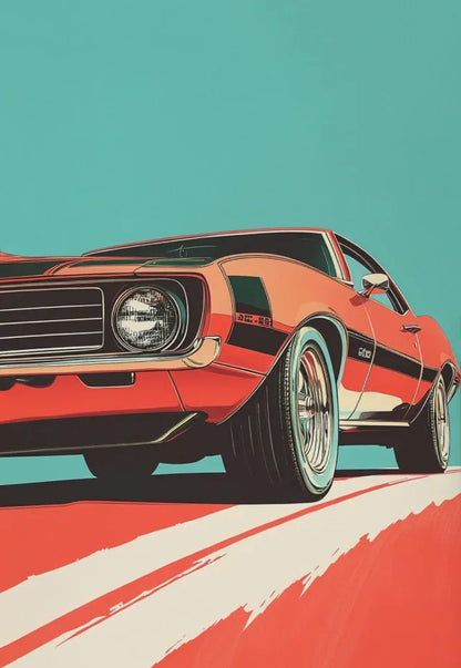 Vintage Classic Sports Car Art on Canvas
